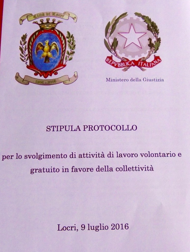 Locri - Stipula protocollo Ministero Giustizia